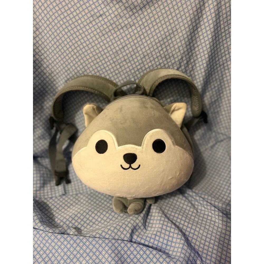 Toddler Happy Wolf Plush Kids Backpack